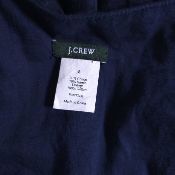 J. Crew Navy Blue V-neck Y2k Baby Doll Blouse Size 8 - Picture 8 of 10